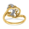 thumbnail image 6 of Solid 14k Yellow and White Gold Two Tone Dolphin Wave Ring Band Size 5, 6 of 8