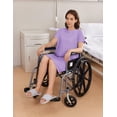 thumbnail image 4 of Pinspark Hospital Gowns for Women Open Back Tear Away Short Sleeve Dress Snap Open Post Surgery Adaptive Nightgown with Pockets, 4 of 6