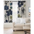 thumbnail image 2 of Navy Blue Green Floral Blackout Curtains 39 Inches Long for Bedroom, Vintage Botanical Leaves Thermal Insulated Room Darkening Black Out Window Curtain Panels Grommet Drapes for Living Room, 2 of 8