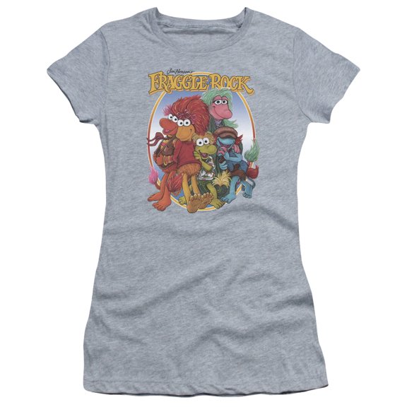 Fraggle Rock - Group Hug - Juniors Teen Girls Cap Sleeve Shirt - Medium