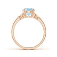 thumbnail image 2 of ANGARA Natural Classic Oval 1.5 ct Aquamarine Criss-Cross Cocktail Ring in 14K Rose Gold for Women (Size-9x7mm) | March Birthstone, Anniversary, Jewelry Gift for Women | Natural Aquamarine Ring, 2 of 9