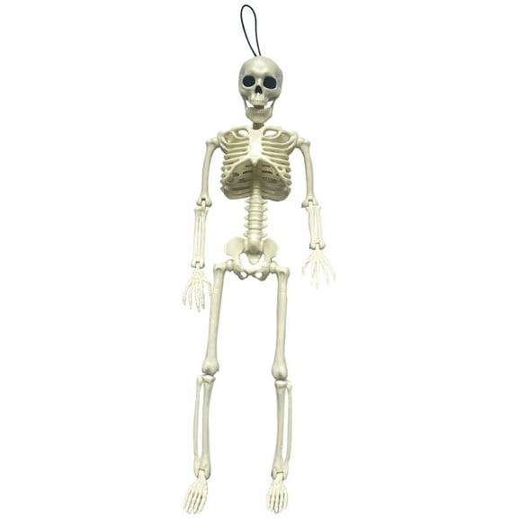 Matoen Halloween Mini Skeleton Figurine Decoration, Halloween posable Skeleton Decor, Small Plastic Skeleton Figure for Halloween Spooky Home Decor Haunted House Decorations Party Favors