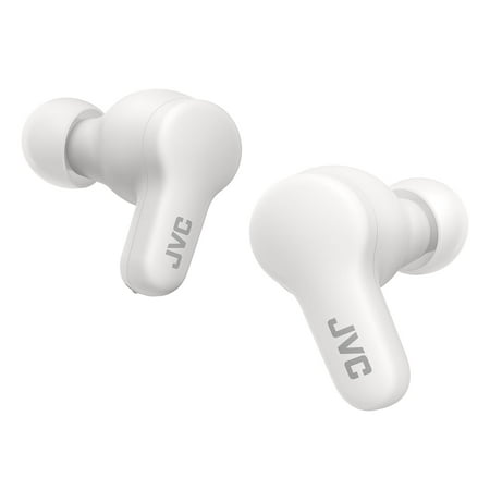 JVC New Gumy True Wireless Earbuds Headphones Long Battery Life (up to 24 Hours) Sound with Neodymium Magnet Driver Water Resistance (IPX4) - HAA7T2W (Coconut White) Compact