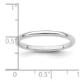 thumbnail image 3 of Auriga Fine Jewelry 925 Sterling Silver 2mm Half Round Polished Wedding Band Ring Size 4 for Women, 3 of 6