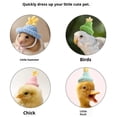 thumbnail image 4 of Small Animal Pet Products, Small Pet Supplies, 2inBlue Yarn, Elastic Strap, Blue Flower, Flower Craft, Diy Kit, Hamster Accessories, Dress Up, Miniature Knit Hat, 1 Pc, Blue, 4 of 5