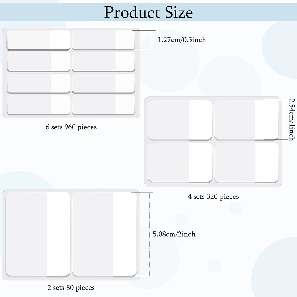 1360 Pieces Index Tabs Page, File Tabs, 2 Inch 1 Inch 0.5 Inch Sticky Index T...