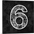 thumbnail image 1 of ARTCANVAS Modern Black White Alphabet Number 6 Six Numeral Canvas Art Print - Size: 26" x 26" (0.75" Deep), 1 of 9