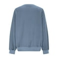 thumbnail image 7 of Women's V-Neck Sweatshirt - Loose Long Sleeve Fall Winter Casual Top (Blue, XL), 7 of 7