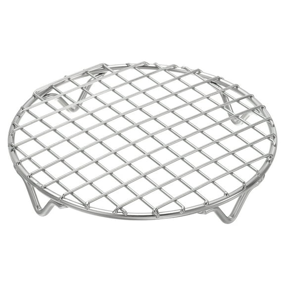 Uxcell Round Cooking Rack 5.9 Inch Dia Stainless Steel Wire Cooling Steamer Rack for Baking Canning Cooking Roasting Cooling Grilling Drying, Silver