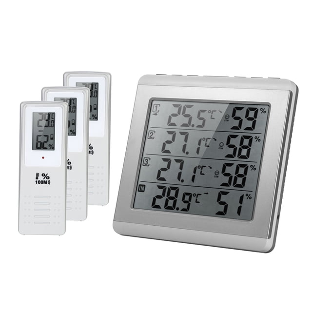 Higrómetro Lcd Digital Inalámbrico Para Interiores / Exteriores Higrómetro Medidor De Humed Tomshoo Medidor de temperatura y humedad