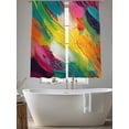 thumbnail image 5 of Abstract Oil Painting Sheer Curtains 63 Inches Long 2 Panels Rainbow Pigment Art Light Filtering Semi Sheer Window Curtains Drapes for Bedroom Living Room 52"x63", 5 of 7