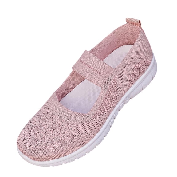 Wensltd Women Solid Color Mary Jane Shoes Elastic Strap Comfy Casual Walking Shoes Lightweight for Daily Wear