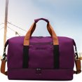 thumbnail image 5 of Womens Mens Waterproof Gym Duffle Bag Sports Carry-on with Separate Shoe Wet Clothes Compartments for Fitness Workout Travel, UKHBMC | Purple, 5 of 5