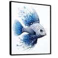 thumbnail image 2 of Designart "The Silent Crawl Of Blue And White Fish I" Coastal Coral Under Water Floater Framed Wall Art Prints, 2 of 5