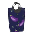 thumbnail image 2 of Bingfone Eggplant Laundry Hamper,Large Canvas Fabric Lightweight Storage Basket Toy Organizer Dirty Clothes Collapsible, 2 of 6