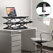 Adjustable Standing Desk Converter – Tall Sit to Stand Desk Riser with Independent Keyboard Platform and 21.5 Max Height for Laptops or Monitors