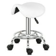 thumbnail image 5 of Tcbosik Saddle Stool, Swivel Saddle Stool with Wheels, Adjustable Rolling Stool 20"-25.6", PU Leather Rolling Stool for Salon, Massage, Clinic, Lab, Office (White), 5 of 9