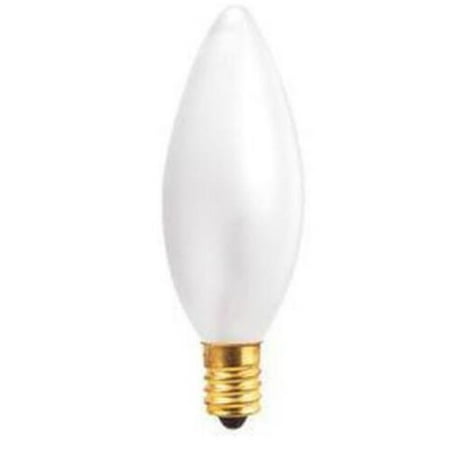 

Bulbrite Pack of (50) 25 Watt Dimmable Frost B10 Torpedo 32mm Incandescent Light Bulbs with Candelabra (E12) Base 2700K Warm White Light
