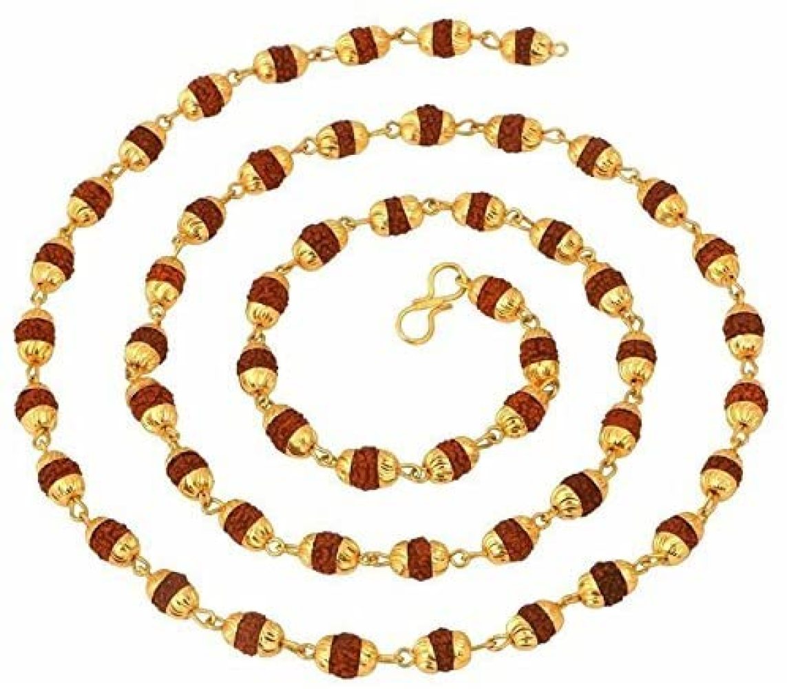 Mahi Mens Gold Plated Rudraksh Mala 