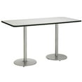 thumbnail image 2 of KFI Studios Mode 3.5' x 7' Bistro Table, Crisp Linen, Silver, 2 of 3