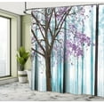 thumbnail image 5 of Ambesonne Autumn Shower Curtain, Lonely Tree Leaves Woods, 69"Wx70"L, Almond Green, 5 of 5
