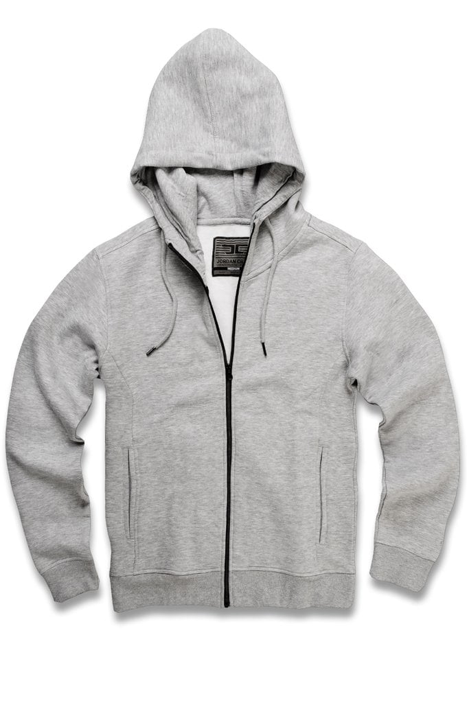 Jordan Craig 8276H Men's Grey Basic Essential Fleece Zip Up Hoodie ...