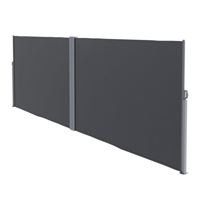 Auvent Latéral Rétractable pour Patio - Écran d'Intimité Gris Anthracite 79"x236 Pouces / Résistant aux UV, Ombrage Extérieur Imperméable pour Balcon et Terrasse