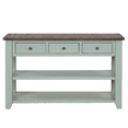 thumbnail image 5 of Tcbosik 48 inch Console Table, Entryway Table with Open Shelves and 3 Storage Drawers, Behind Couch Table for Foyer, Hallway, Living Room, Retro Blue, 5 of 9