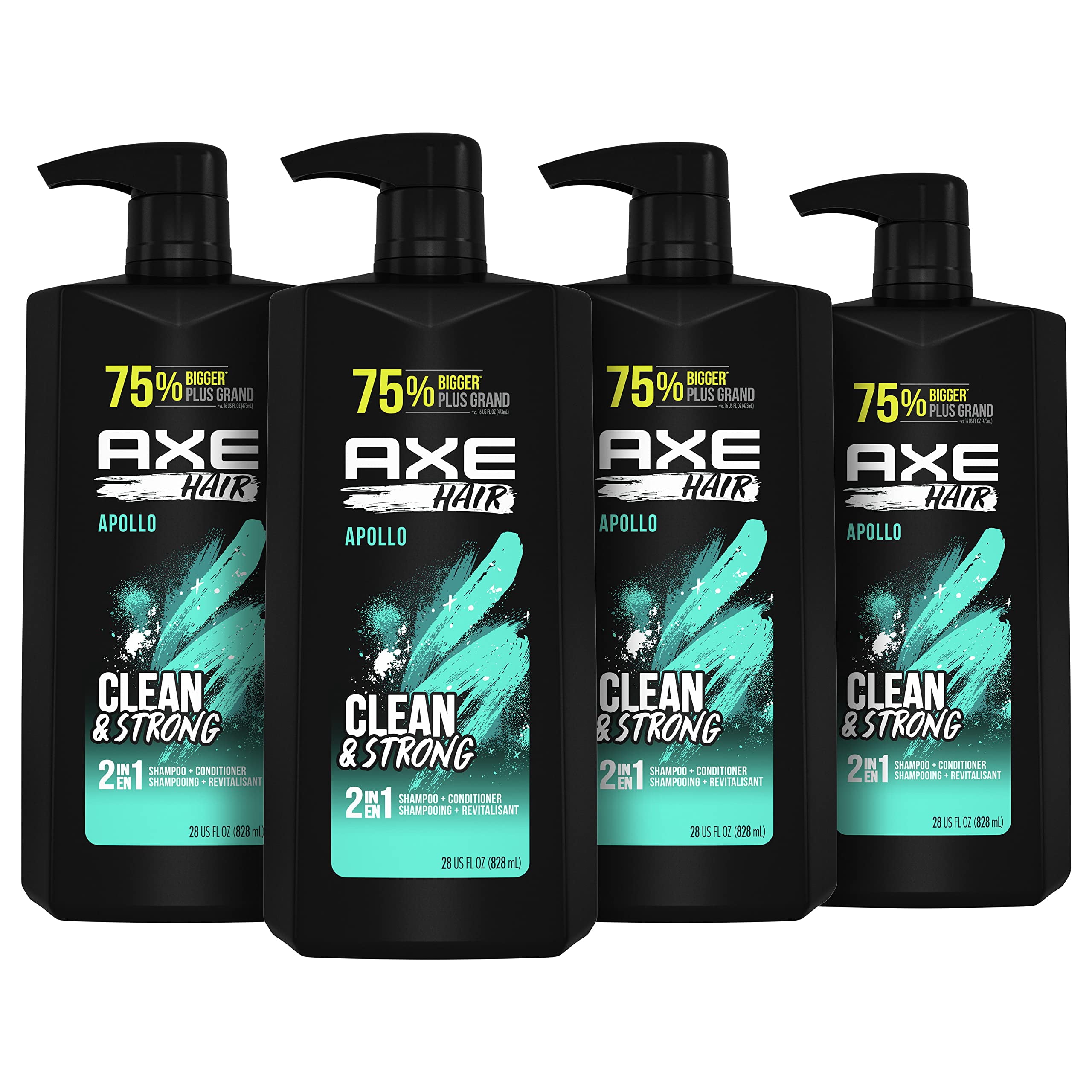 シャンプー Apollo Axe, Apollo 16 fl oz 2-in-1 Shampoo and Conditioner, Fresh Scent