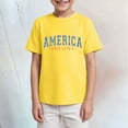 thumbnail image 2 of Gubotare Toddler Boy American Flag Shirt Toddler Shirt for Boys T-Shirt Kids Sunday Athletic Outfit Funny Print Summer Tee Tops (Yellow,Size 7-8 Years), 2 of 4