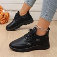 thumbnail image 5 of EKVAHL Orthopedic Walking Shoes for Women, Wide Width Lace‑Up Sneakers, Durable Synthetic Upper Daily Casual Tennis Shoes Black, 5 of 5