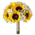 thumbnail image 2 of Novia de mano Girasoles Margarita Ramo de Flores artificiales para la Decoraciones para fiestas, 2 of 9