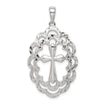 thumbnail image 2 of Sterling Silver Diamond Cut Cross Pendant, 2 of 3