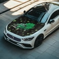 thumbnail image 3 of Uorisanigo Creative Shamrock Print Auto Hood Cover Windproof Car Hood Cover Protector Polyester Elastic Car Hood Cover Protector Suitable Most Automotive Pickup Sedans Trucks SUVs, 3 of 7