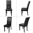 thumbnail image 5 of Rosnek Dining Chair Covers, Solid Pu Leather Waterproof and Oilproof Stretch Dining Chair Protector Cover Slipcover (Black, 4 Sets), 5 of 7