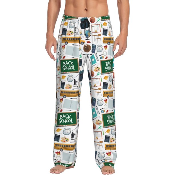 Balery Back To School A Pantalones de pijama para hombre, pijama ultraligero, pantalón de descanso-X-Large