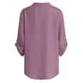 thumbnail image 4 of QGJZVUNL Business Casual Outfits for Women V Neck Shirts with Chest Pockets Dressy Wotk Tops Size L, 4 of 8