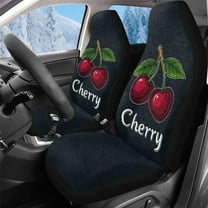 Uorisanigo Cherry Print Car Seat Covers Front Seats Only Set of 2, Soft Comfy Vehicle Seat Protection Covers, Stylish Car Accessories for Women