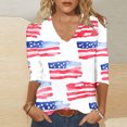 thumbnail image 7 of 4th of July Outfits for Women American Flag V Neck Shirt 3/4 Sleeve Casual Tops Usa 250th Anniversary Shirt Holiday Tunic Tops, 7 of 7