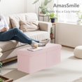 thumbnail image 6 of Footrest Ottoman Bench with Storage,34Inch Pink Teddy Velvet Footstool, Coffee Table, Padded Seat, Storage Chest,Blanket Store with Flipping Lid for Livingroom and Bedroom, 6 of 11