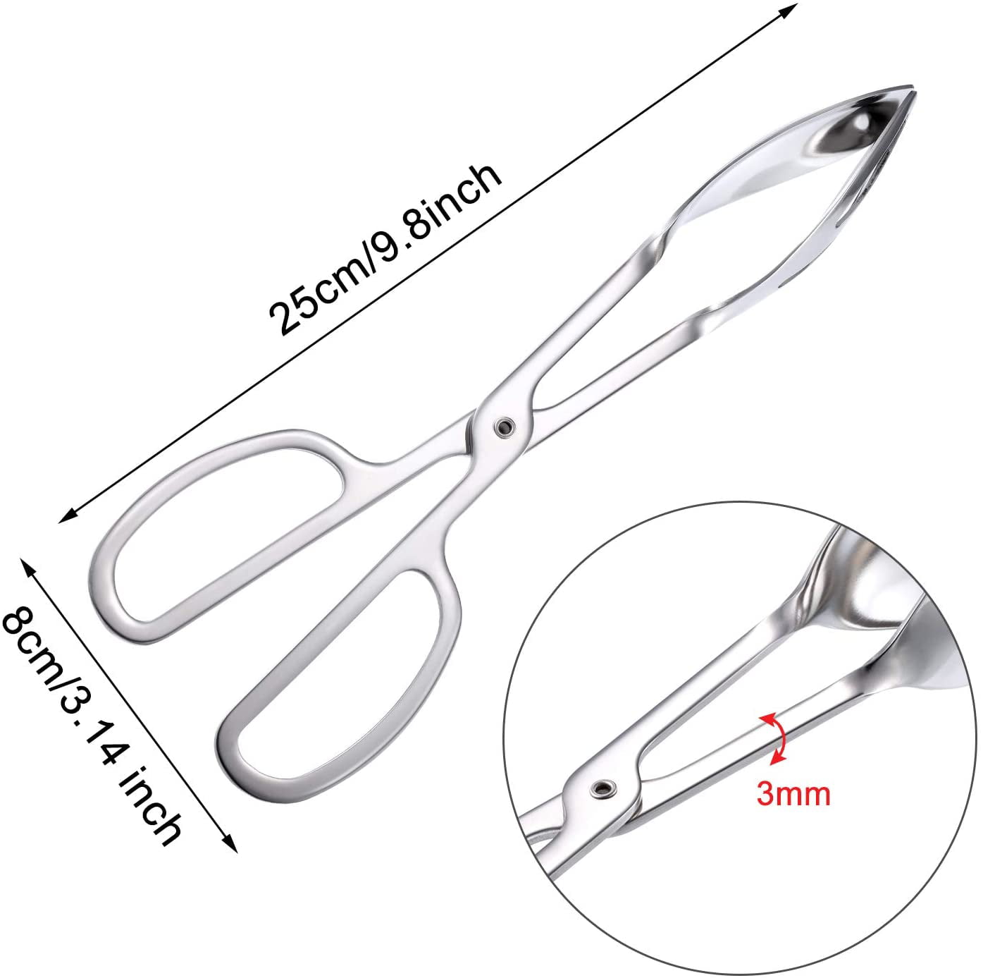 Salad Tongs,Pack of 2 Thickening Stainless Steel Serving Tongs Scissor Tongs Buffet Party Catering Serving TongsCake Tongs Bread Tongs Chafing Dish Tongs Kitchen Tongs