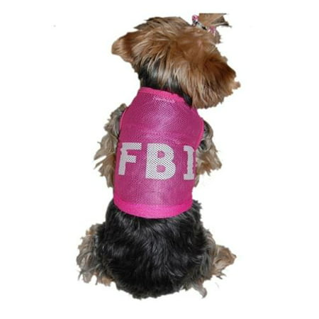 Pink Dog puppy Clothes Pet Dress T-Shirt Costume Secret Agent FBI - Extra Small (Gift for Pet ...