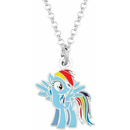 My Little Pony Fine Silvertone Rainbow Dash Pendant Necklace