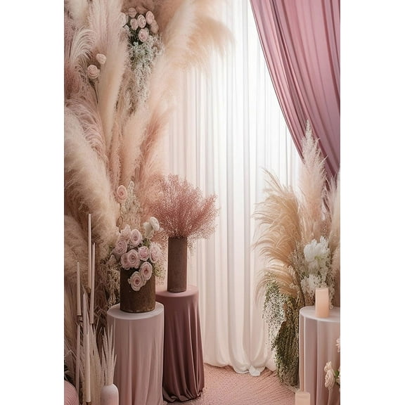 Mehofond Pink Boho Floral Pampas Photography Background Kid Birthday Party Wedding Pregnant Portrait r Photo Backdrop Studio