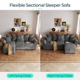 thumbnail image 5 of Linsy Home Oversized 91" Sleeper Sofa Bed with Reversible Storage Chaise, Pull Out Couch Bed with USB, Side Pocket & Two Pillows, Grey, 5 of 9