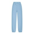 thumbnail image 5 of Efsteb Joggers for Women Baggy Sweatpants Casual Drawstring Sweat Pants High Waist Workout Joggers Loose Trousers with Pockets (Light Blue,XL), 5 of 7