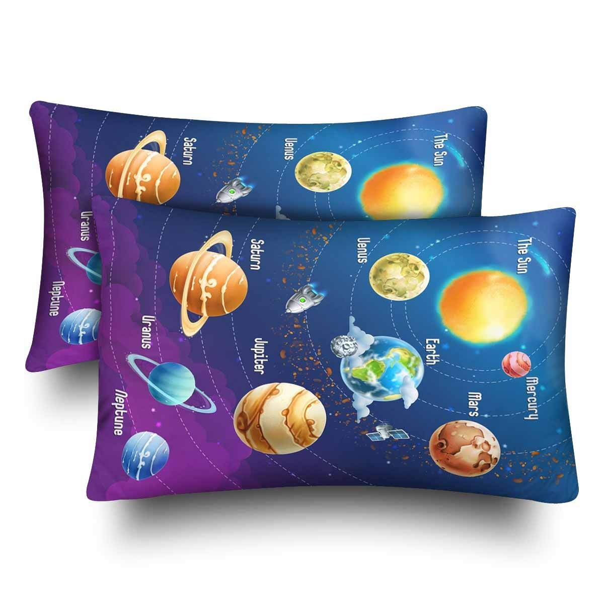 GCKG Solar System Space Pillow Cases Pillowcase 20x30 inches