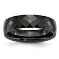 thumbnail image 1 of Ceramic Black 6mm Faceted Polished Band Ring 6 Size, 1 of 6