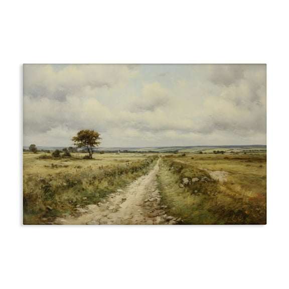Stupell Industries Rural Farm Road Landscape & Nature Painting Wrapped Canvas Art Print Wall Art, 24 x 16