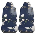 thumbnail image 2 of XMXT 2Pcs Car Seat Cover Decor Protector, Blooming White Florals Bucket Auto Front Seats Covers Fits for Cars SUVs Trucks, Universal Fit, 2 of 9